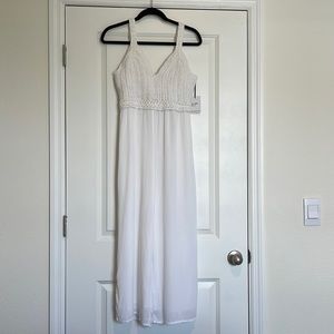 White crochet top jumpsuit